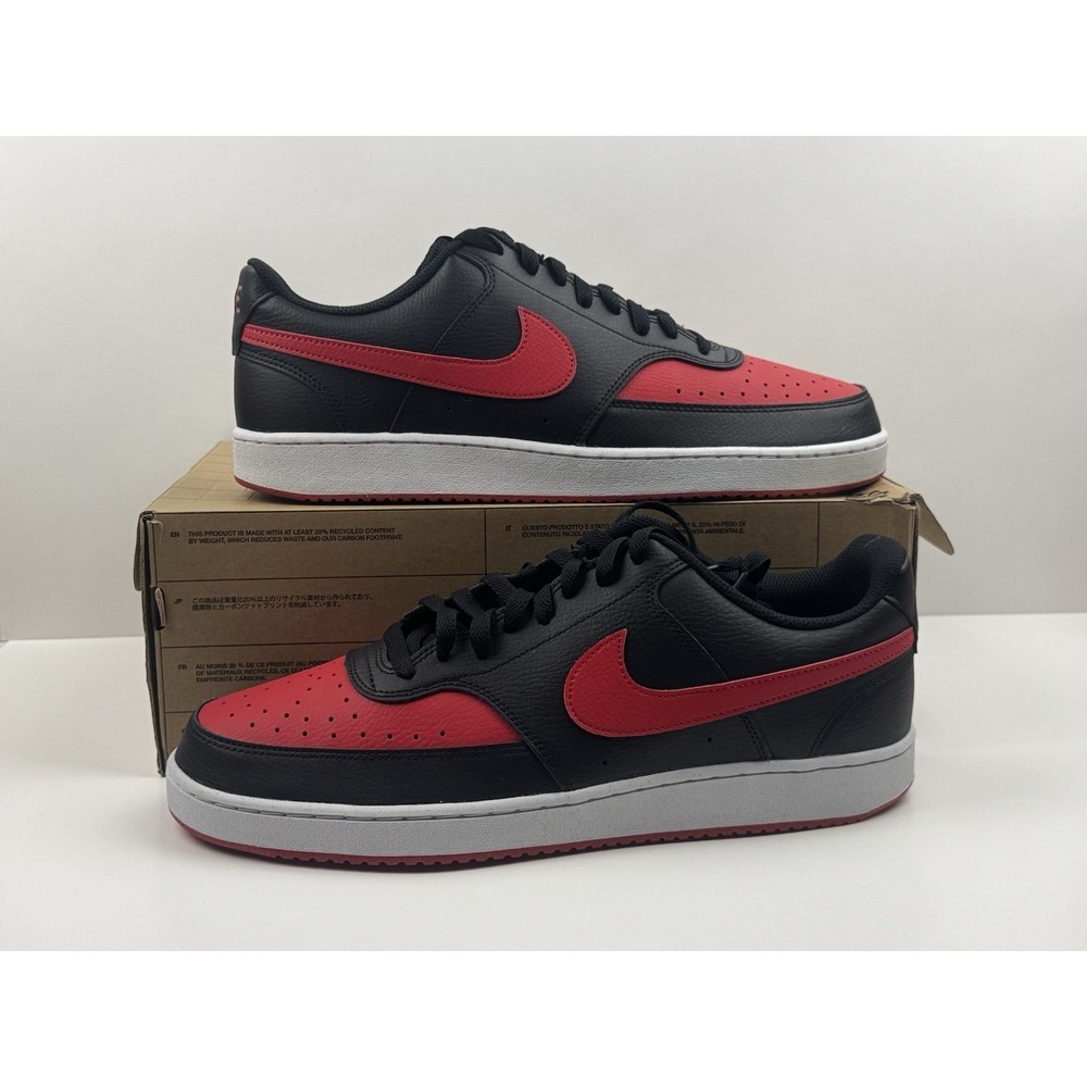 Nike Court‎ Vision Lo NN Sneakers Men's Size 13 Black/University Red FJ0685-010